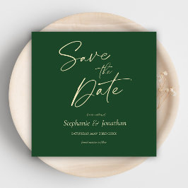 Reserve A Data Casamento Elegante Moderno Minimalista Verde