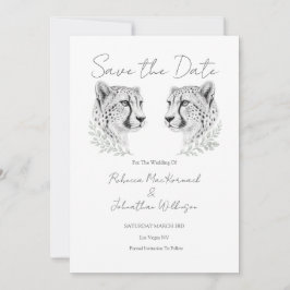 Reserve A Data Casamento Elegante Moderno Preto e Branco com Chit