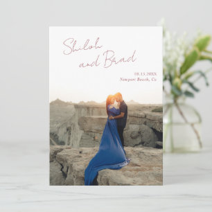 Reserve A Data Casamento Elegante Moderno Rosa do Deserto Mínimo