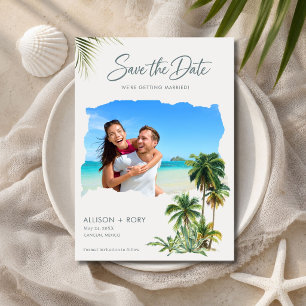 Reserve A Data Casamento Elegante na Praia Foto Save the Date