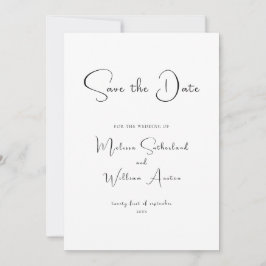 Reserve A Data Casamento Elegante Preto e Branco