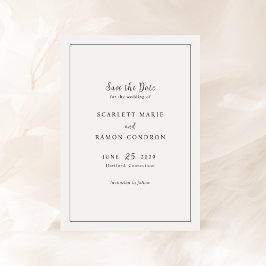 Reserve A Data Casamento Elegante Preto e Branco Atemporal