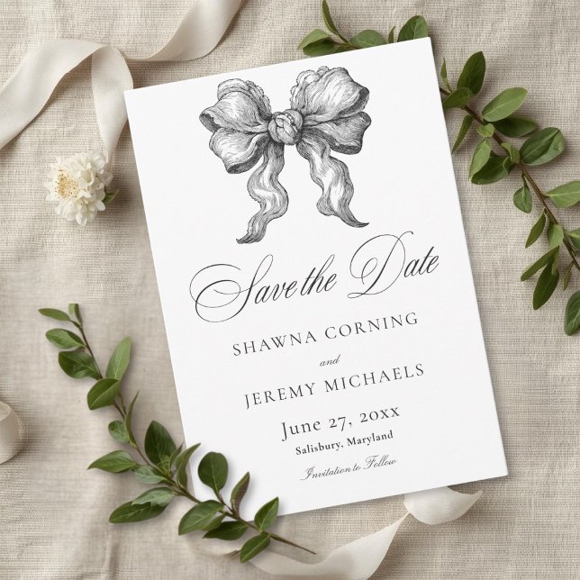 Reserve A Data Casamento Elegante Preto e Branco Toile Manor Fran (Elegant Black White Toile French Manor Wedding Save The Date)
