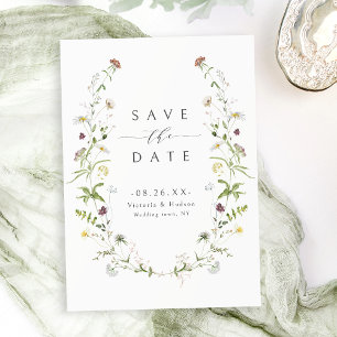 Reserve A Data Casamento Elegante Rústico de Boho com Flores Silv