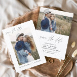 Reserve A Data Casamento elegante Salve a data Foto minimalista<br><div class="desc">Casamento Salve os Cartões de Data que têm uma foto na frente e atrás. Os Cartões salve a data contêm uma moderna tipografia cursiva escrita escrita escrita escrita escrita escrita escrita escrita que é elegante,  simples e moderna a ser usada depois da simples celebração do dia de casamento minimalista.</div>