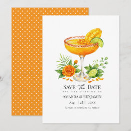 Reserve A Data Casamento Elegante Tropical com Margarita de Manga