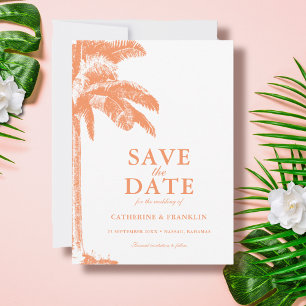 Reserve A Data Casamento Elegante Tropical Palm Tree
