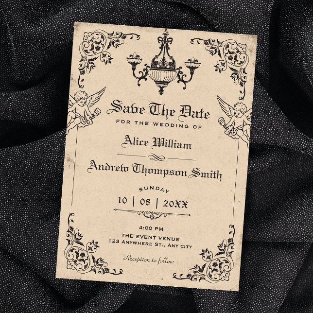Reserve A Data Casamento em arco gótico vintage (Criador carregado)