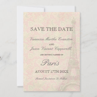 Reserve A Data Casamento em Estilo Vintage em Paris Salve a Data