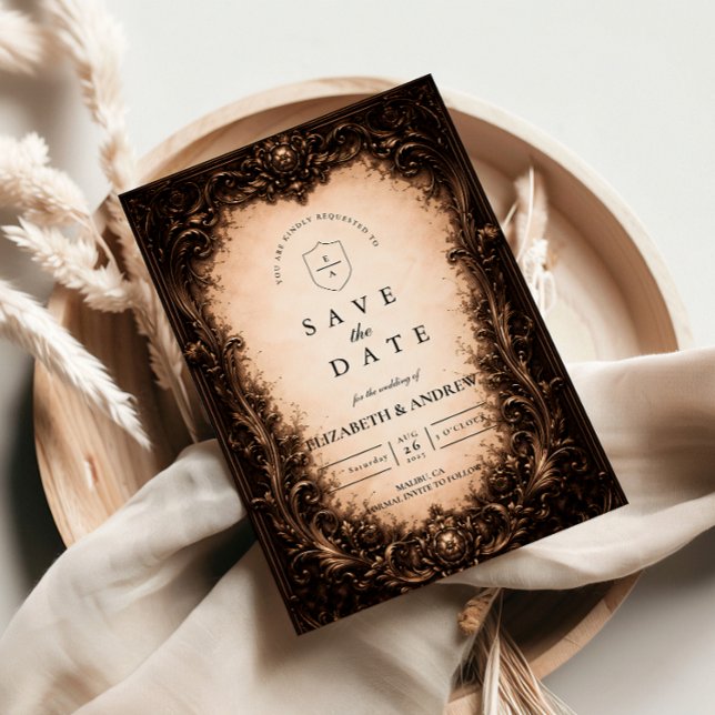 Reserve A Data Casamento em Moldura Gótica Barroca (Criador carregado)