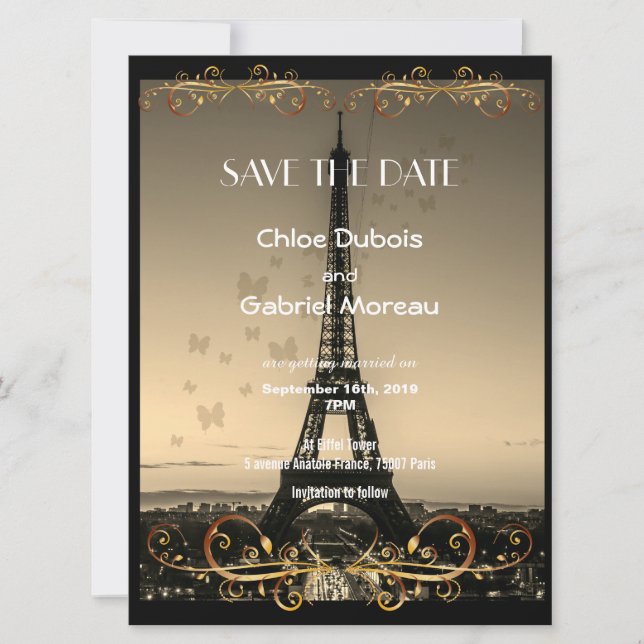 Reserve A Data Casamento em Paris (Frente)