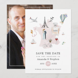 Reserve A Data Casamento em Paris com Foto Monogramada