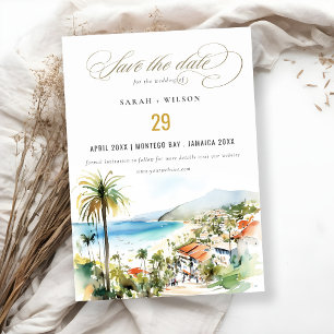 Reserve A Data Casamento em Puerto Vallarta México em Aquarela