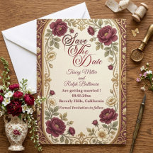 Casamento em Tons de Joia Antiga Rosa Borgonha Ele