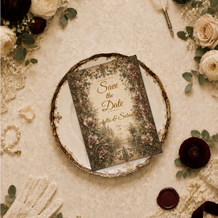 Reserve A Data Casamento Encantador de Orquídeas Vintage