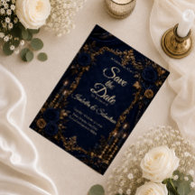 Casamento Enfeitiçado de Outono em Azul Meia-Noite