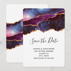 Reserve A Data Casamento entre Azul e Roxo e Estrelas