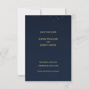 Reserve A Data Casamento Escocês Celestial Navy Gold Star