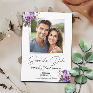 Reserve A Data Casamento Especial de Fotografias de Rosas Roxos 1