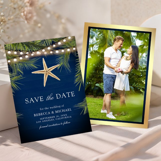 Reserve A Data Casamento Estrela-do-Mar Folha de Palma Tropical M (Criador carregado)