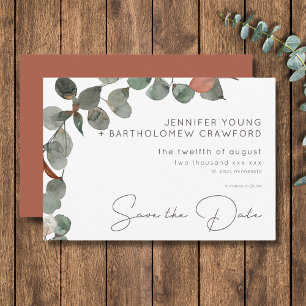 Reserve A Data Casamento Eucalipto Wreath Verde Mínimo
