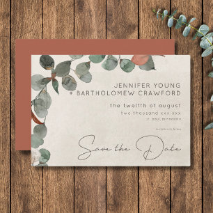 Reserve A Data Casamento Eucalipto Wreath Verde Mínimo