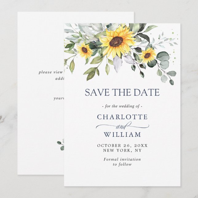 Reserve A Data Casamento Eucalyptus com Aquarela Elegante (Frente/Verso)
