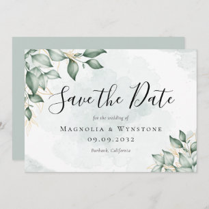 Reserve A Data Casamento Eucalyptus Greenery Watercolor