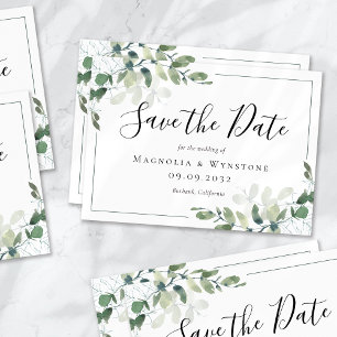 Reserve A Data Casamento Eucalyptus Watercolor