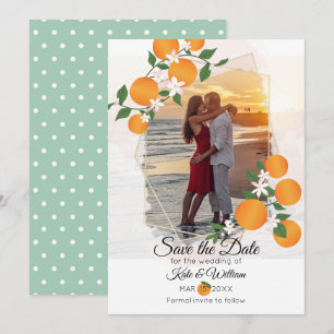 Reserve A Data Casamento Flor de Laranja Cítrico