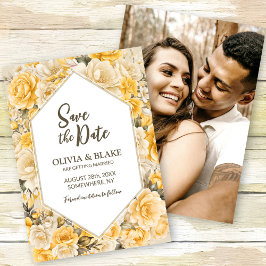 Reserve A Data Casamento Floral Amarelo