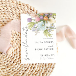 Reserve A Data Casamento Floral Aquarela Pastel