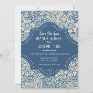 RESERVE A DATA CASAMENTO FLORAL AZUL VINTAGE