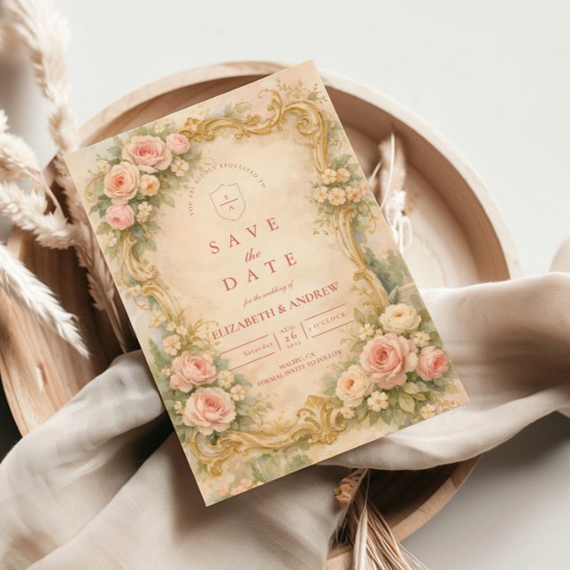 Reserve A Data Casamento Floral Barroco em Rose Gold (Criador carregado)