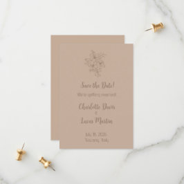 Reserve A Data Casamento Floral Bege Elegante