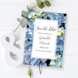Reserve A Data Casamento Floral Blue Hydrangea Salvar a Data
