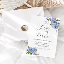 Casamento Floral Blue Watercolor
