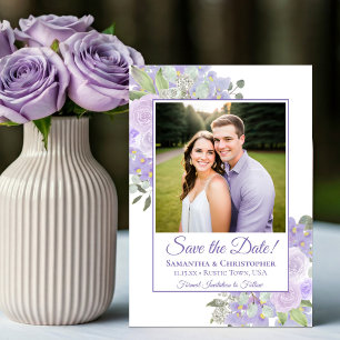 Reserve A Data Casamento Floral Boho Chic com Foto em Aquarela La