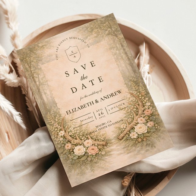 Reserve A Data Casamento Floral Boho Chifre de Veado (Criador carregado)