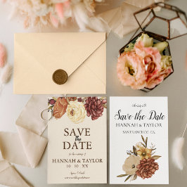 Reserve A Data Casamento Floral Boho Rústico de Outono Foto