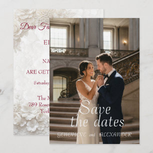 Reserve A Data Casamento Floral Branco Save The Date Fotográfic