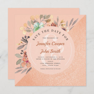 Reserve A Data Casamento Floral Chic Copper Watercolor