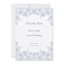 Casamento Floral Chinoiserie Azul e Branco Elegant