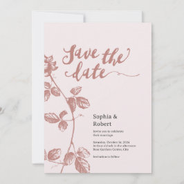 Reserve A Data Casamento Floral Cinzento-Rosa-Russo