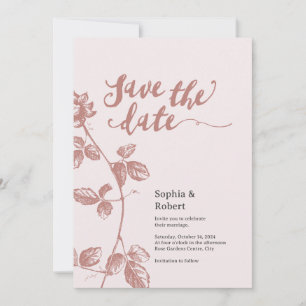 Reserve A Data Casamento Floral Cinzento-Rosa-Russo