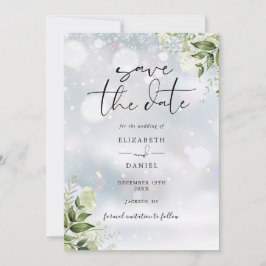 Reserve A Data Casamento Floral Código QR de Vegetação de Inverno