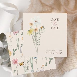 Reserve A Data Casamento Floral Colorida Simples