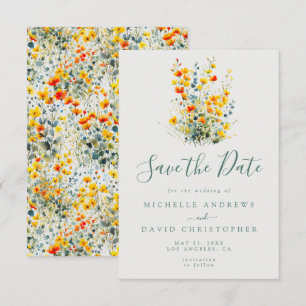 Reserve A Data Casamento Floral Colorido em Aquarela
