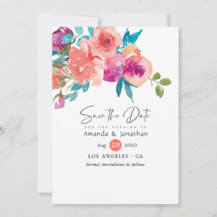 Reserve A Data Casamento Floral Coral e Fandango