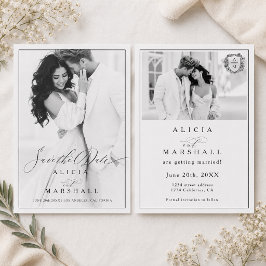 Reserve A Data Casamento Floral Crest Minimalista Elegante com 2 